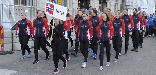 Det norske laget marsjerer inn under Nordisk 2016 i Sverige