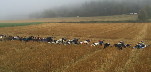 Feltskyting kan like gjerne arrangeres om sommeren som om vinteren