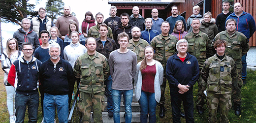 Instruktører og deltakere på Skyteinstruktørkurs II på HV-skolen på Dombås